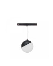LED-pallonmuotoinen riippuvalaisin kiskoon 5W CCT 48V Ø100 mm musta