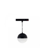 LED-pallonmuotoinen riippuvalaisin kiskoon 10W K2700 48V Ø90 mm musta
