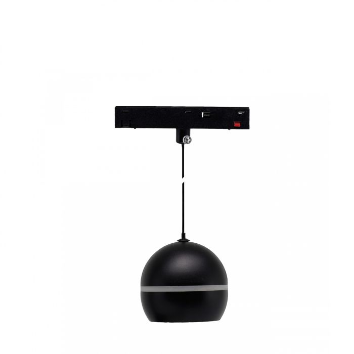 LED-pallonmuotoinen riippuvalaisin renkaalla kiskoon 10W K3000 48V Ø90 mm musta