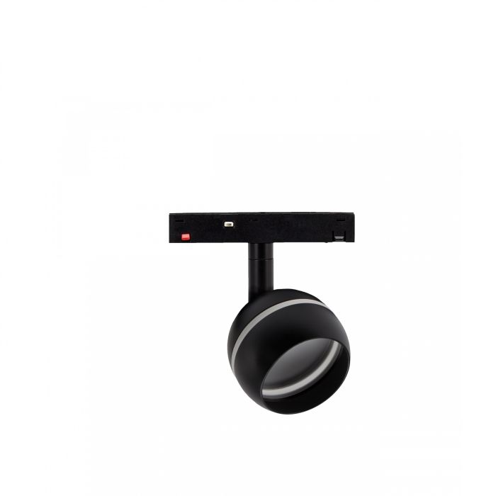 LED-pallovalaisin renkaalla kiskoon 10W K2700 48V Ø90 mm musta