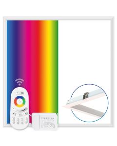 LED-paneeli 62x62 cm | 40W | RGB+CCT 3000K-6000K | Himmennettävä | Kaukosäädin