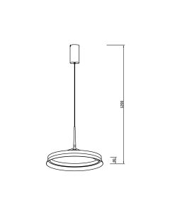 LED-riippuvalaisin rengas Ø50 cm | 50W | 5500 lumenia | CRI90 | CCT 2700K-4000K | Musta
