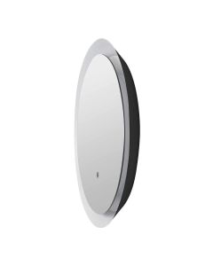 Pyöreä LED-peili valaistuksella Ø60 cm | 20W | 2000 lumenia | CRI90 | CCT 2700K-4000K | Musta