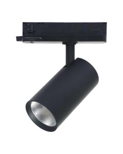 3-Vaihe LED-Kiskovalaisin 30W | CCT 3000K-4000K-6000K | CRI90 | 24° | Ø80 mm | Musta