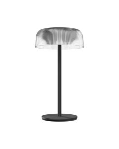 Ladattava LED-pöytävalaisin ulkokäyttöön – aurinko + USB-C – lämmin valkoinen – 200 lumenia – IP44 – musta