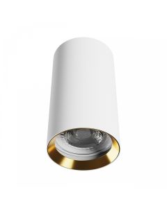 Pinta-asennettava kohdevalo GU10 – pyöreä – valkoinen/kulta – IP20 – 55×100 mm – ilman lamppua