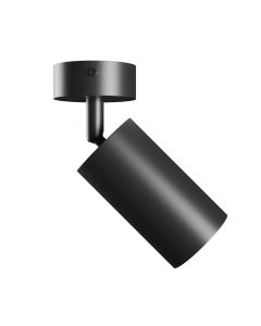 Seinävalaisin GU10 – pyöreä – musta – IP20 – 55×100×165 mm – ilman lamppua