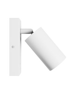 Seinävalaisin GU10 – pyöreä – valkoinen – kytkimellä – IP20 – 55×100 mm – ilman lamppua