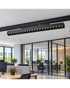 LED-ruudukkovalaisin kiskoon 18W K3000/K4000 48V Musta