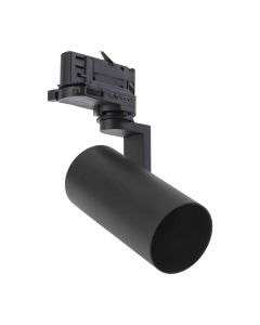 Led-raiteenvalaisin 3-vaihe Mini, kattokiinnitys, GU10-kanta, musta, rengas + johto 1 m