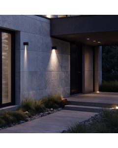 Aurinkokäyttöinen LED-seinävalaisin 2,5W K3000 135 Lumenia IP44 Musta