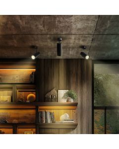 Pinta-asennettava kohdevalo GU10 – musta – IP20 – 65×160×232 mm – ilman lamppua
