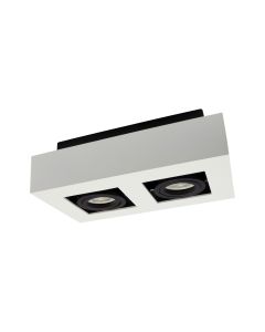 LED-spotti 2xGU10 kiinnike Valkoinen/Musta Pinta-asennus Kääntyvä IP20