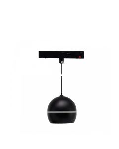 LED-pallonmuotoinen riippuvalaisin renkaalla kiskoon 10W K3000 48V Ø90 mm musta