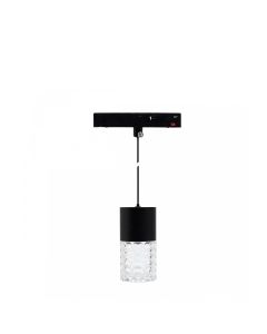 LED-riippuvalaisin kristalliefektillä kiskoon 6W K3000 48V Ø55 mm musta