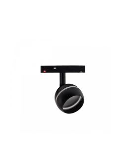 LED-pallovalaisin renkaalla kiskoon 10W K2700 48V Ø90 mm musta