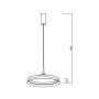 LED-riippuvalaisin rengas Ø50 cm | 50W | 5500 lumenia | CRI90 | CCT 2700K-4000K | Valkoinen – kuva 2
