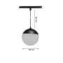 LED-pallomainen riippuvalaisin kiskoon 6W CCT 48V Ø100 mm himmennettävä musta – kuva 5