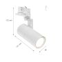3-vaiheinen kiskokohdevalaisin GU10 valkoinen – 56,5×121×172 mm – kuva 2