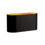 Seinävalaisin G9 – soikea – musta/kulta – IP20 – 80×80×160 mm – ilman lamppua