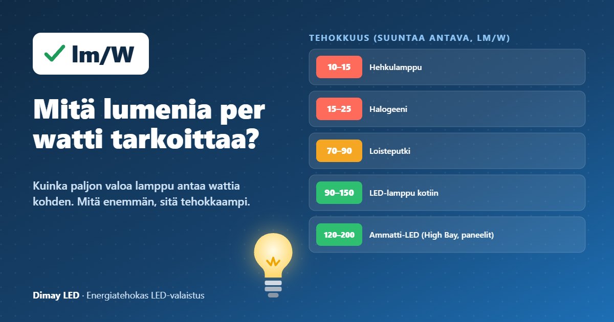 Infografiikka: Mitä lumenia per watti tarkoittaa?