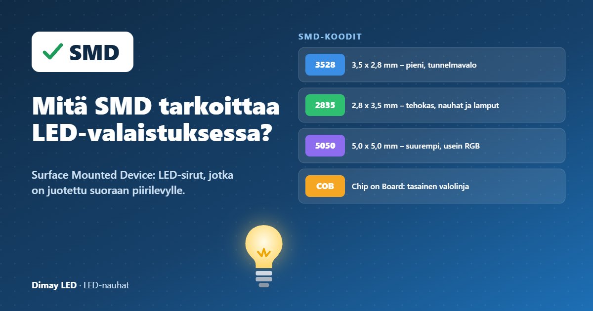 Infografiikka: Mitä SMD tarkoittaa LED-valaistuksessa?