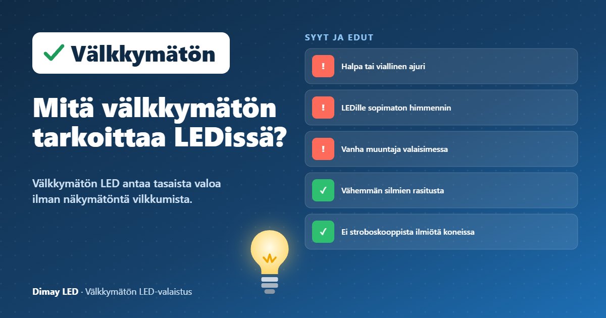 Infografiikka: Mitä välkkymätön tarkoittaa LEDissä?